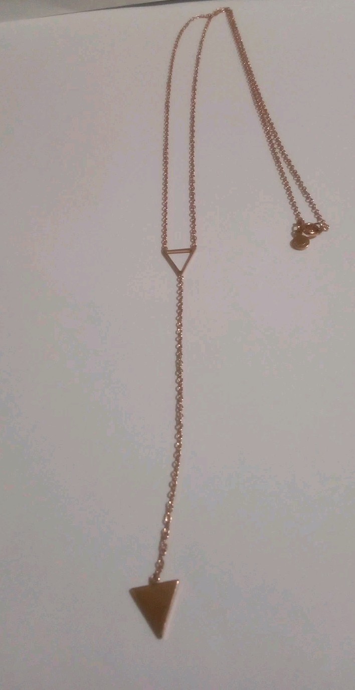 Gorjana Mika Lariat 18K Rose Gold Plate 26 inch Triangle Necklace