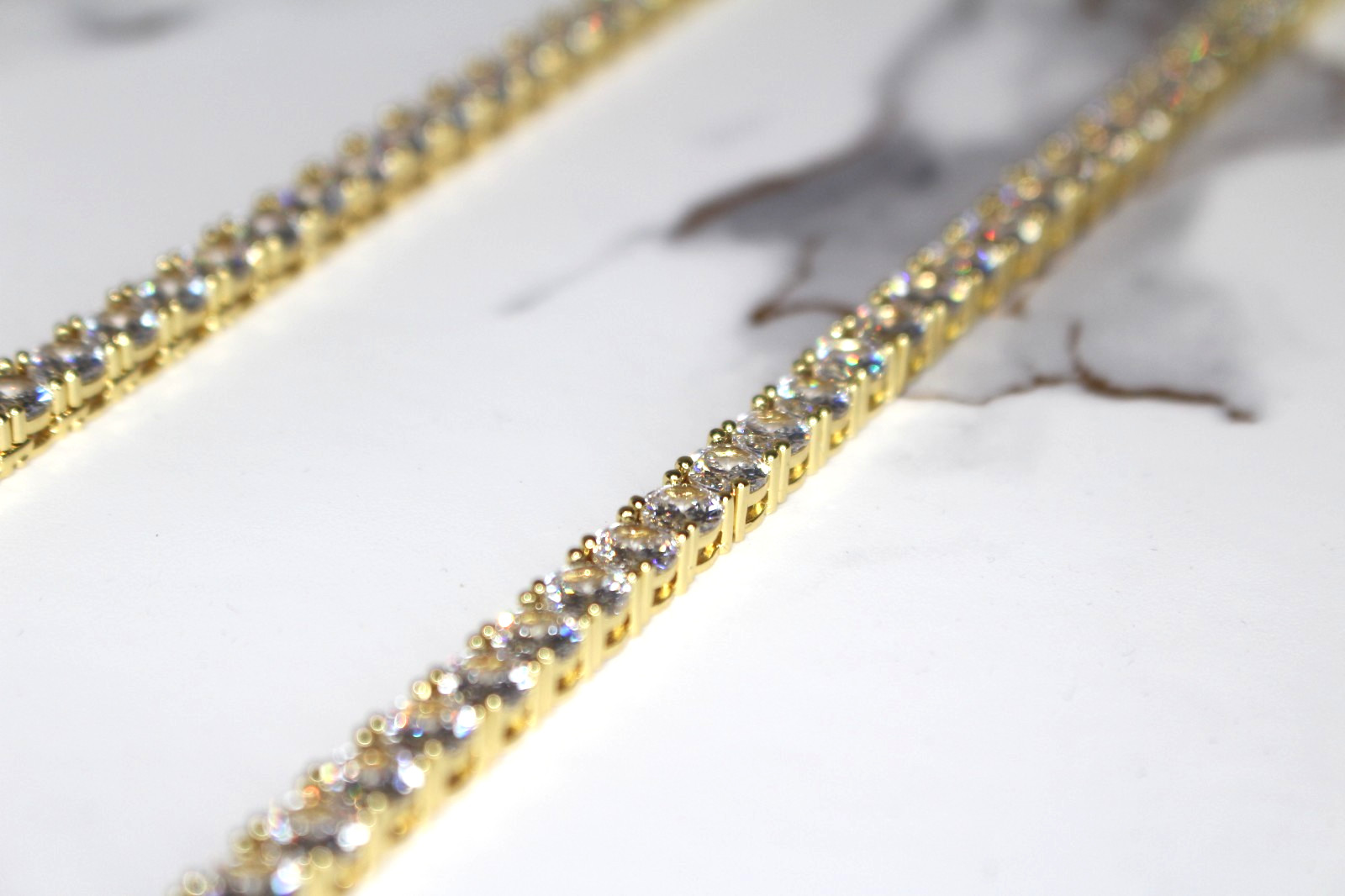 14k STAMPED 5mm Tennis Gold Chain Necklace 100ct Lab Sim VVS1 Diamond 68g HEAVY