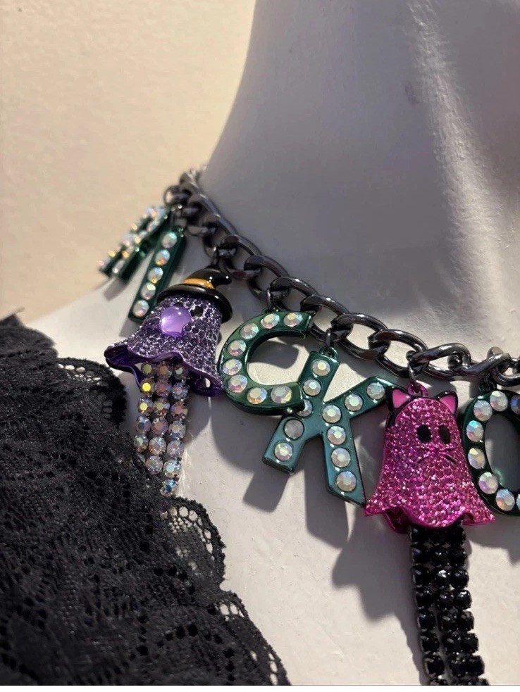NWT BETSEY JOHNSON HALLOWEEN TRICK OR TRICK STATEMENT NECKLACE $248