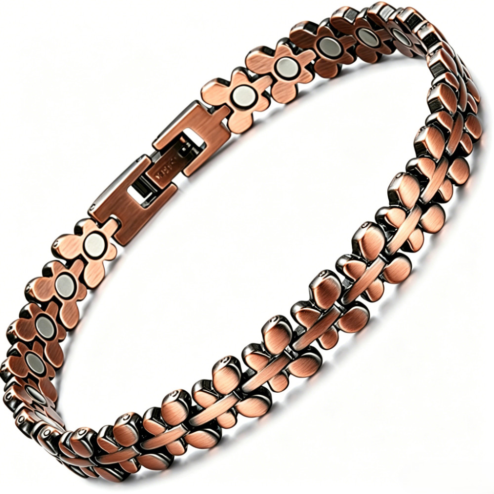 Pure Copper Magnetic Bracelet Strong Arthritis Therapy Gift for Women Handmade