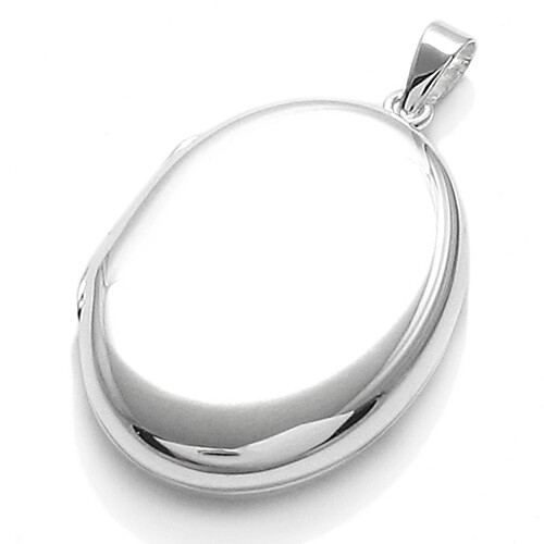 925 Sterling Silver Engravable Flat Oval Locket (3-Sizes)