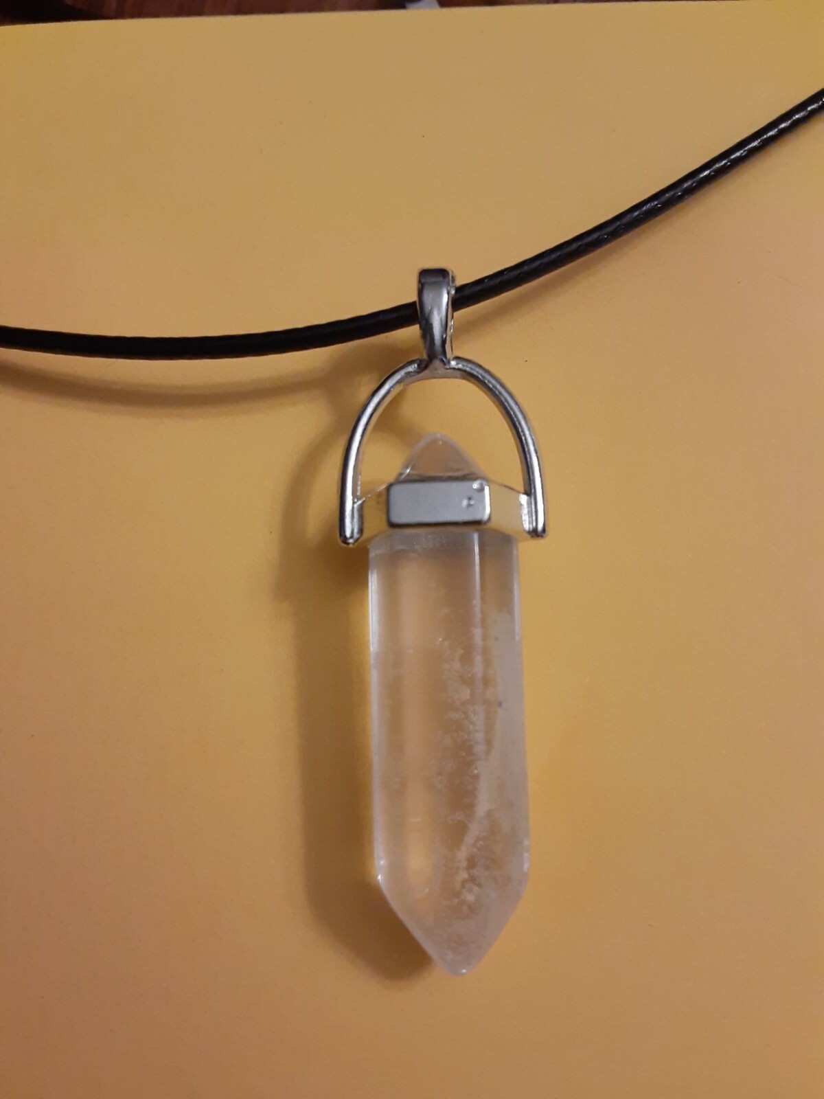 Clear Quartz Point24″ Necklace Crystal Gemstone Natural Stone Chakra healing