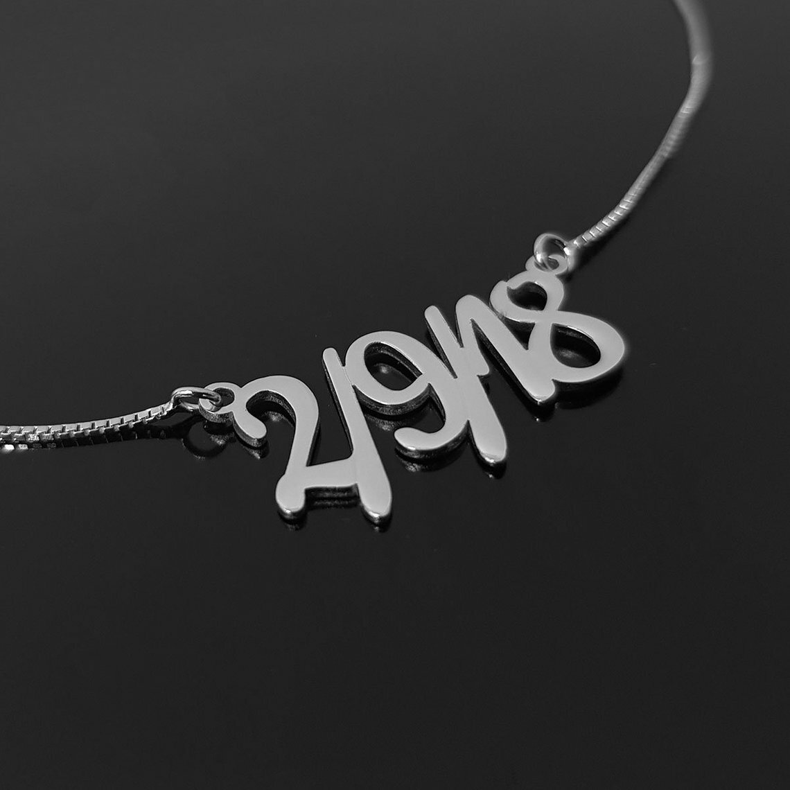 Anniversary Date Necklace 15 Different Font Style Personalized Jewelry Gift