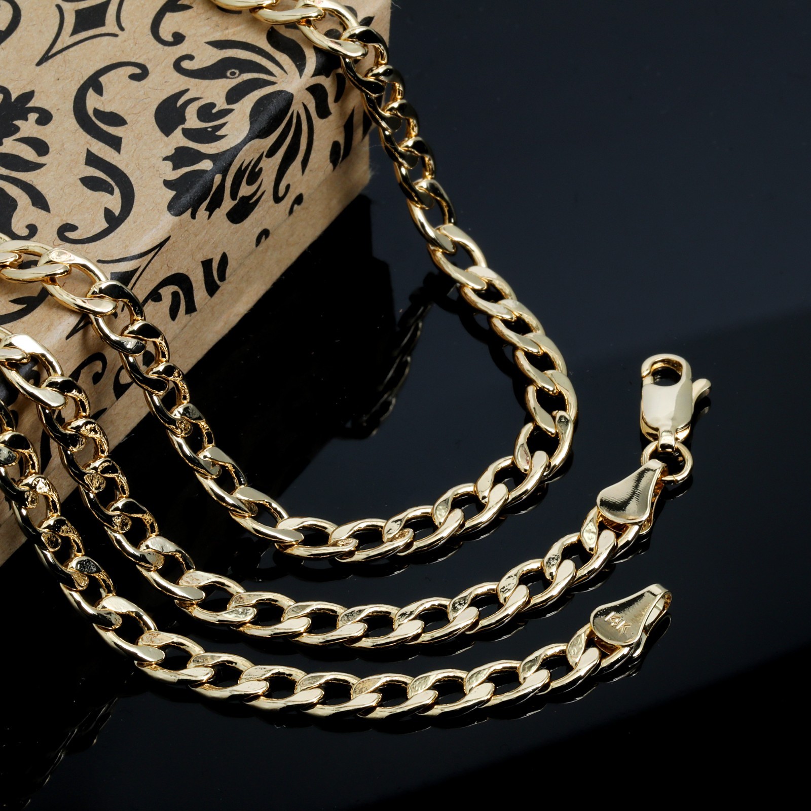 Oval Virgin Mary Charm Pendant 14k Gold Plated Brass 5mm 20″ Cuban Choker Chain