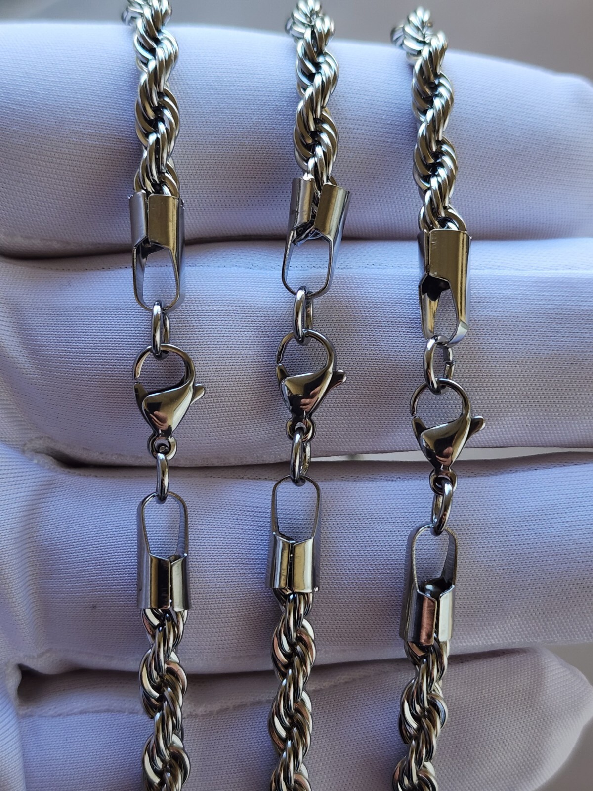 Stainless Steel Gold Plated Rope Chain/Bracelet 4mm Hip Hop Jewelry Unisex, Men