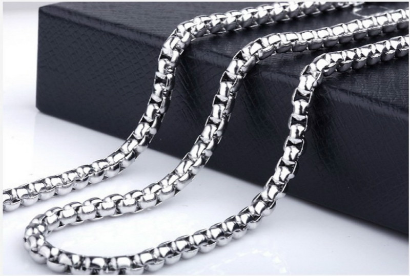 5pcs/lot Stainless Steel Square Rolo Link Chain Box Chain Necklace for Men Women