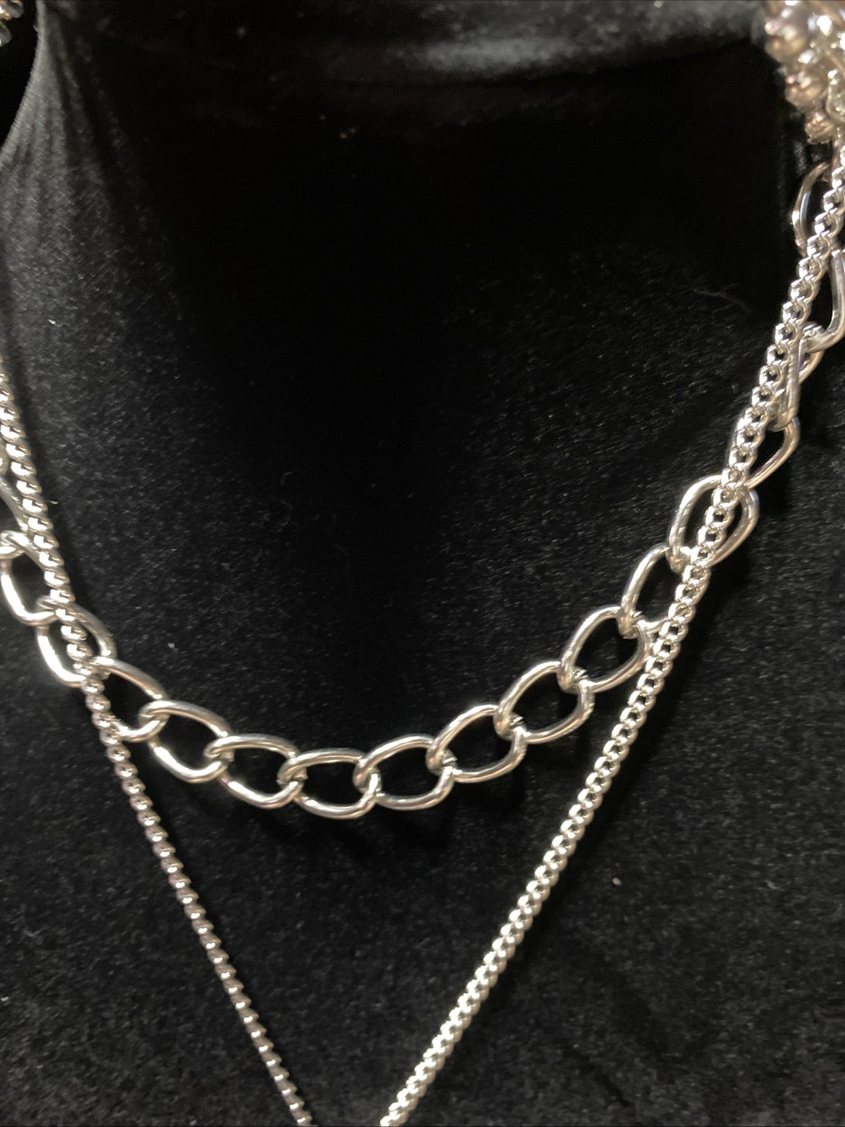 4 Chain Layered Necklaces IGIRL Pendant Silver Tone Bag Chain Bag Charm NWT