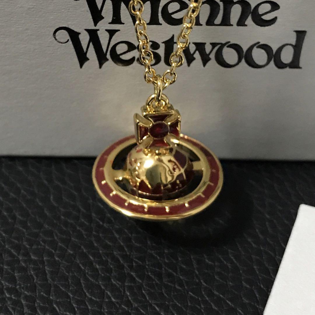 Vivienne Westwood Necklace globe orb gold brown C:45cm T:2.3cm NO BOX