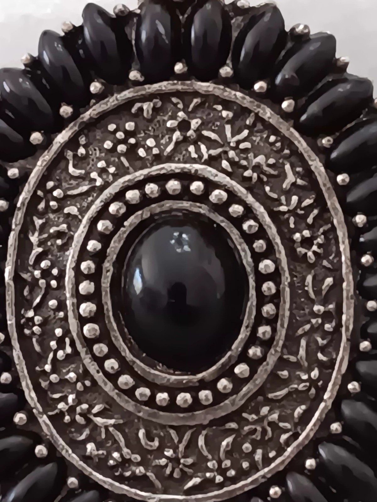 Black and Metal Pendant Detailed for Chain Western Bohemian Gothic Retro