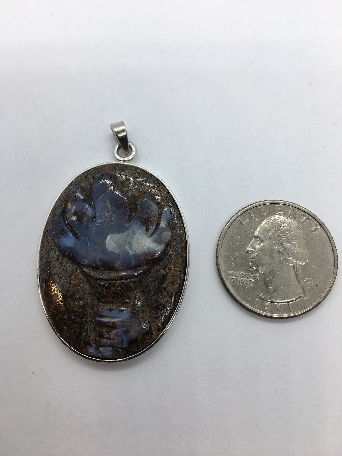 Luminance Australian Bolder Opal FlamingTorch Pendant With Sterling Silver 12.0g