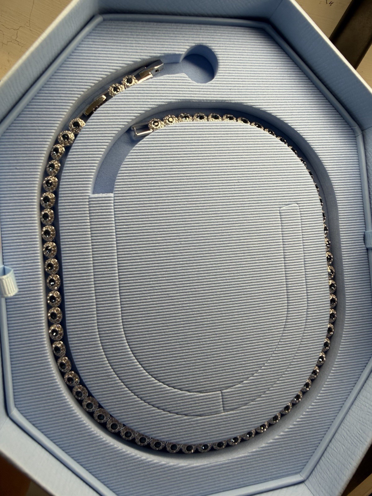 New Swarovski Una Angelic Tennis necklace Round cut Gold-tone plated 5720505
