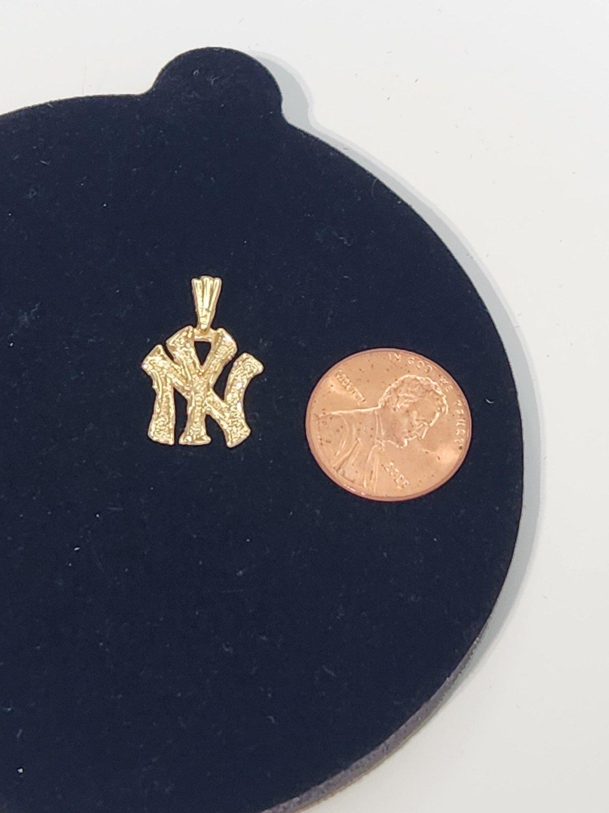 Gold 14 K Gold NY Letter Charm Pendant, Letter Shape Sports Theme Weights1 Gram