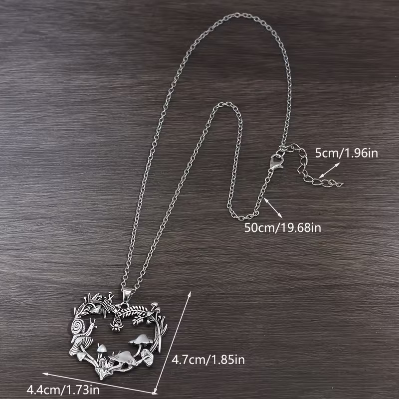 2pcs of Trendy Vintage Mushroom Pendant Necklace