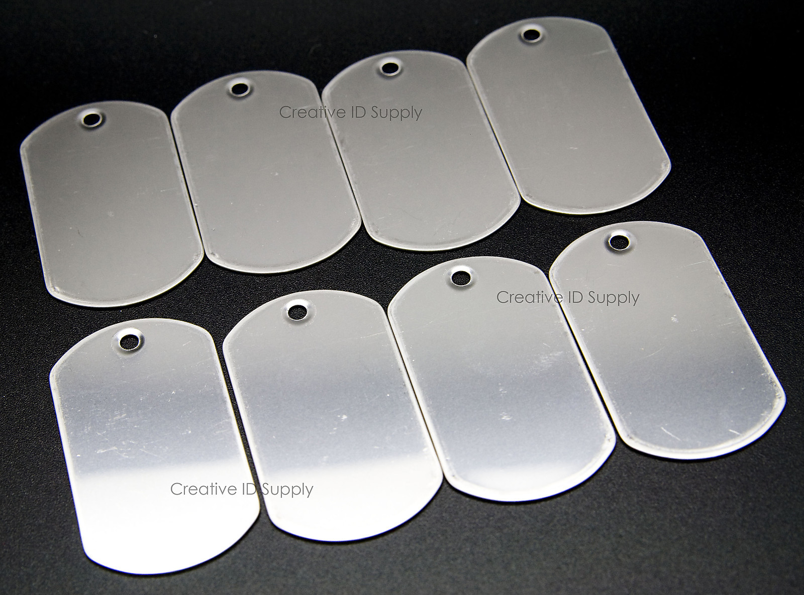 100pcs EACH STAINLESS STEEL DOG TAGS, BALL CHAIN NECKLACES, SILENCERS REPAIR KIT