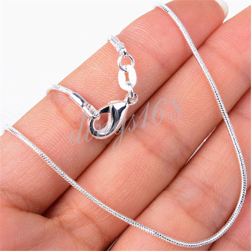 Unisex 925 Sterling Silver Tarnish-Free Italian 1.2mm Thin Snake Chain Necklace