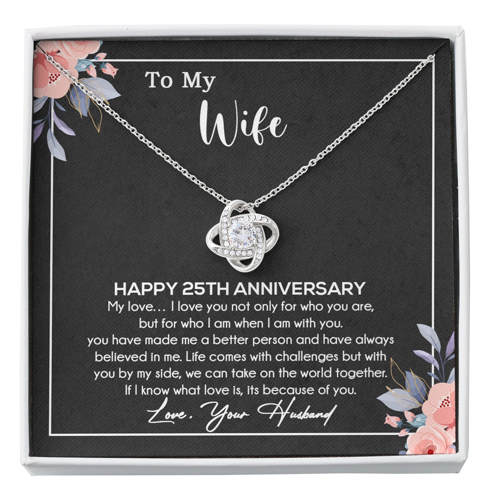 25th Anniversary Gift For Wife Necklace, 25 Year Anniversary, 25th Wedding Gift
