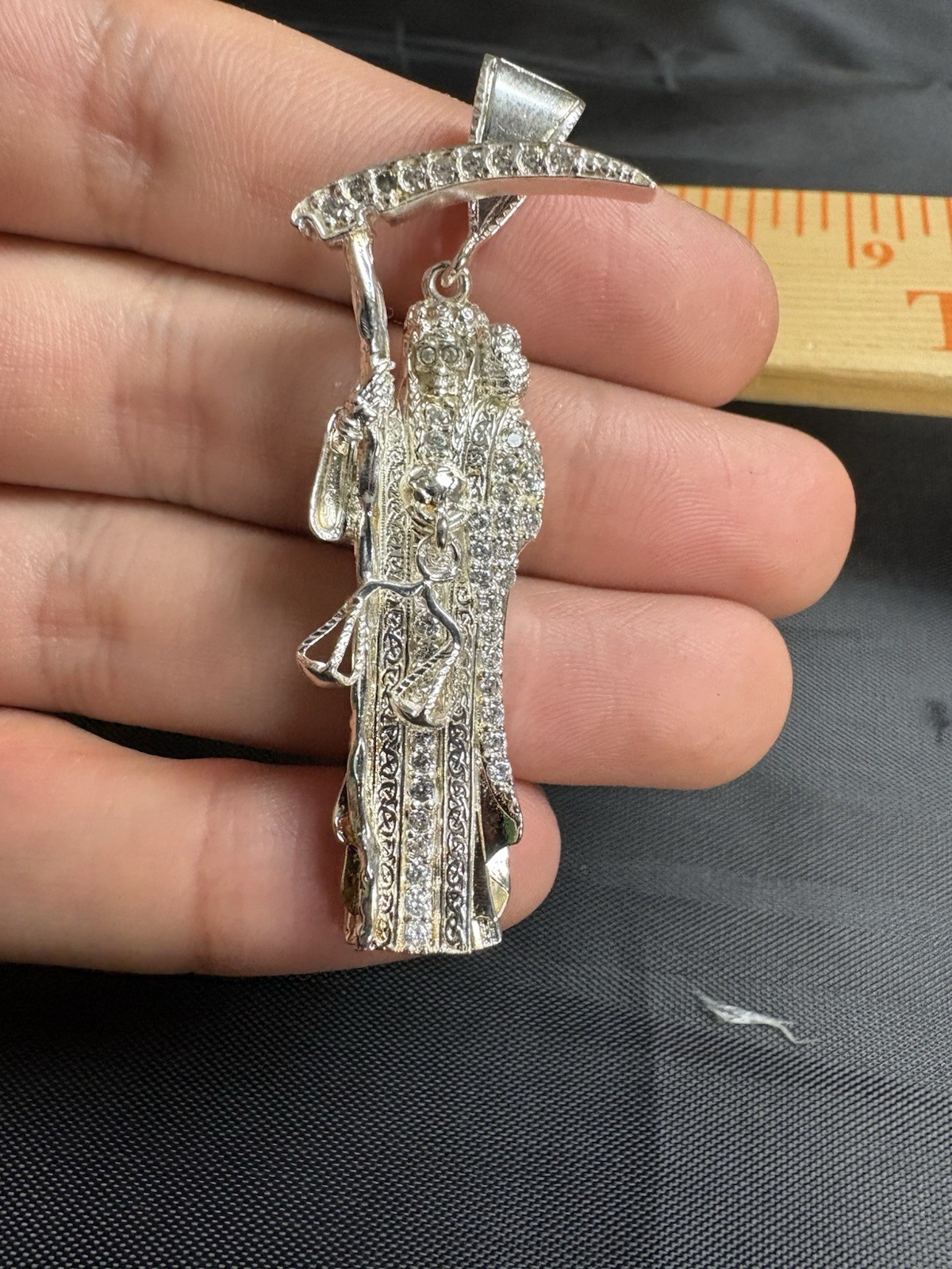 925 Sterling Silver Santa Muerte/ Grim Reaper Pendant