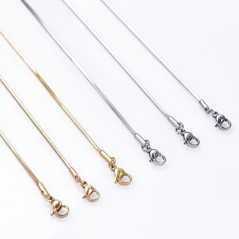 45/50/60/70cm Stainless Steel Snake Chain Necklace Men Women Choker