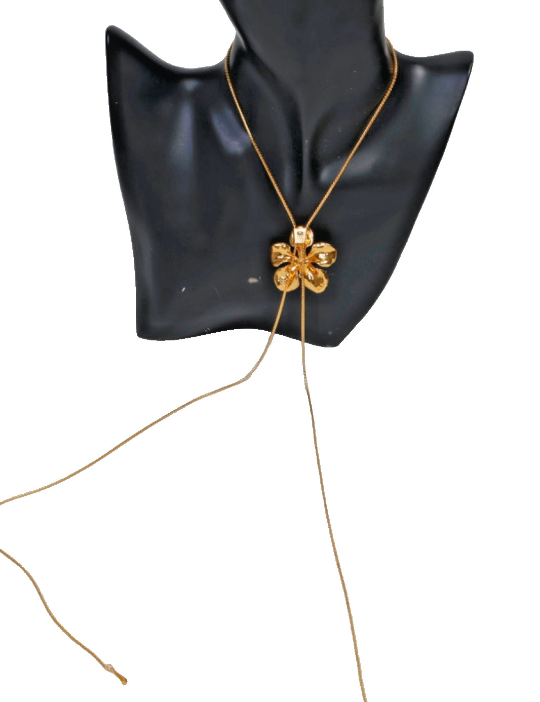 RISIS 24K Gold Palladium Plated Natural Orchid Slider Lariat Bolo Necklace Box