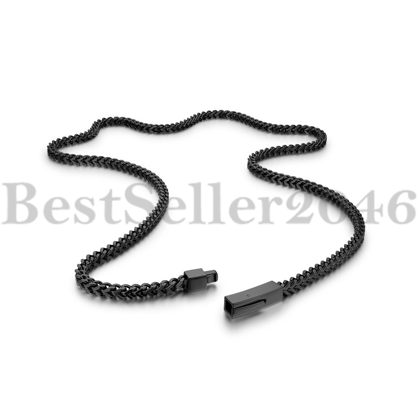 4mm Biker Stainless Steel Franco Chain Necklace for Men Square Box Chain 24″/26″