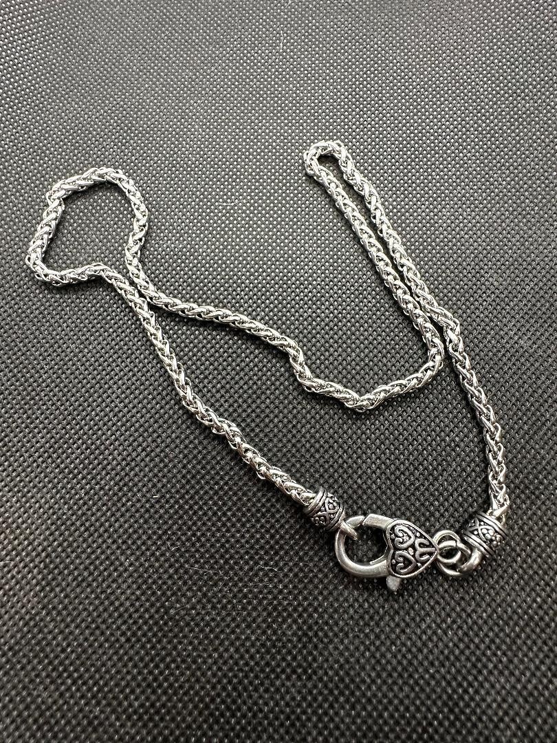 4mm 19 Inch Foxtail Chain with Designer Lobster Claw ClaspB12