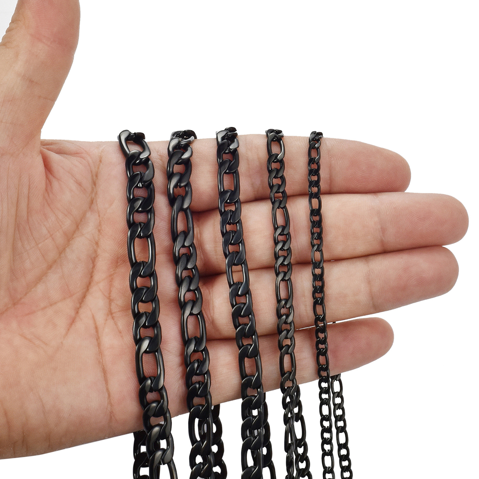 Stainless Steel Black Cuban Curb Chain 16″-24″ Men Choker Necklace 4/5/6.5/7.5mm