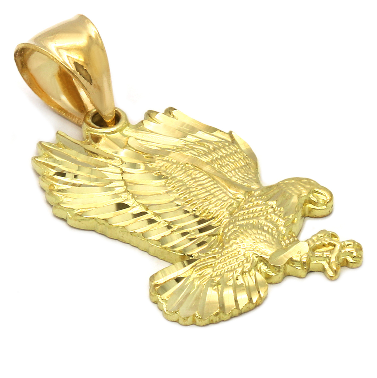 Men’s 18k Gold Plated Eagle Hip-Hop Pendant 6mm Cuban Chain Necklace 24″