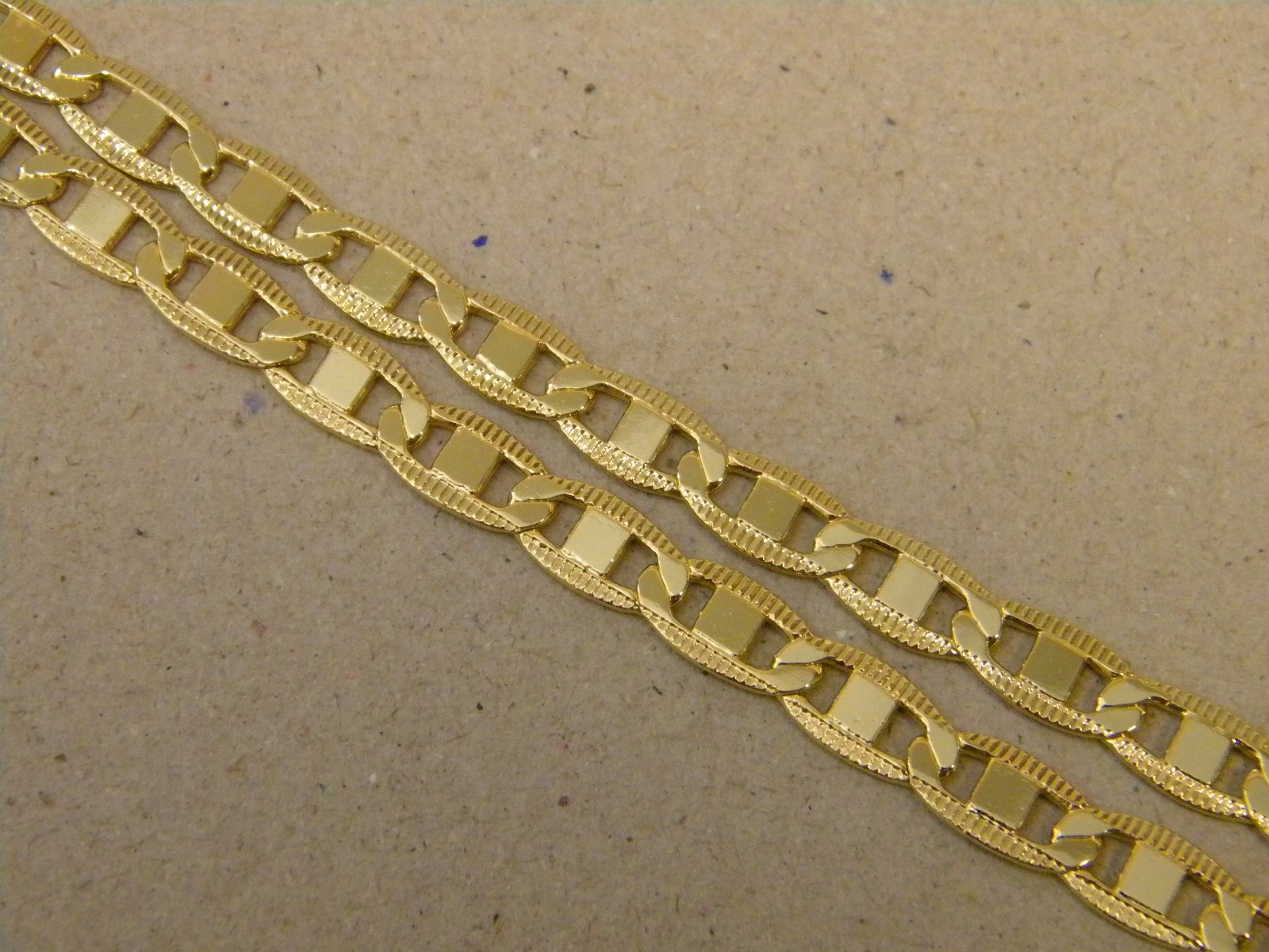 Lady’s Girl Valentino Necklace Chain Yellow Gold Plated 20in Inch Long 5mm Wide