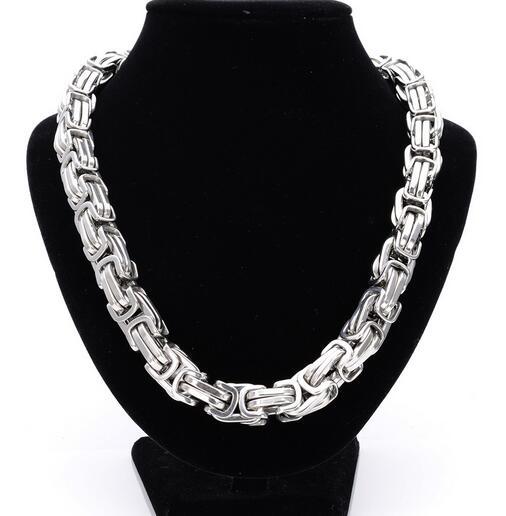 Mens Necklace Heavy huge 12mm Byzantine Chain Stainless steel Jewelry 8.5-40”