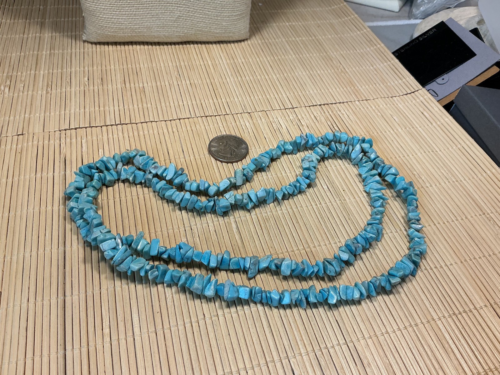 Fashion Necklace amazonite Stone Chips Strand Lot 104A