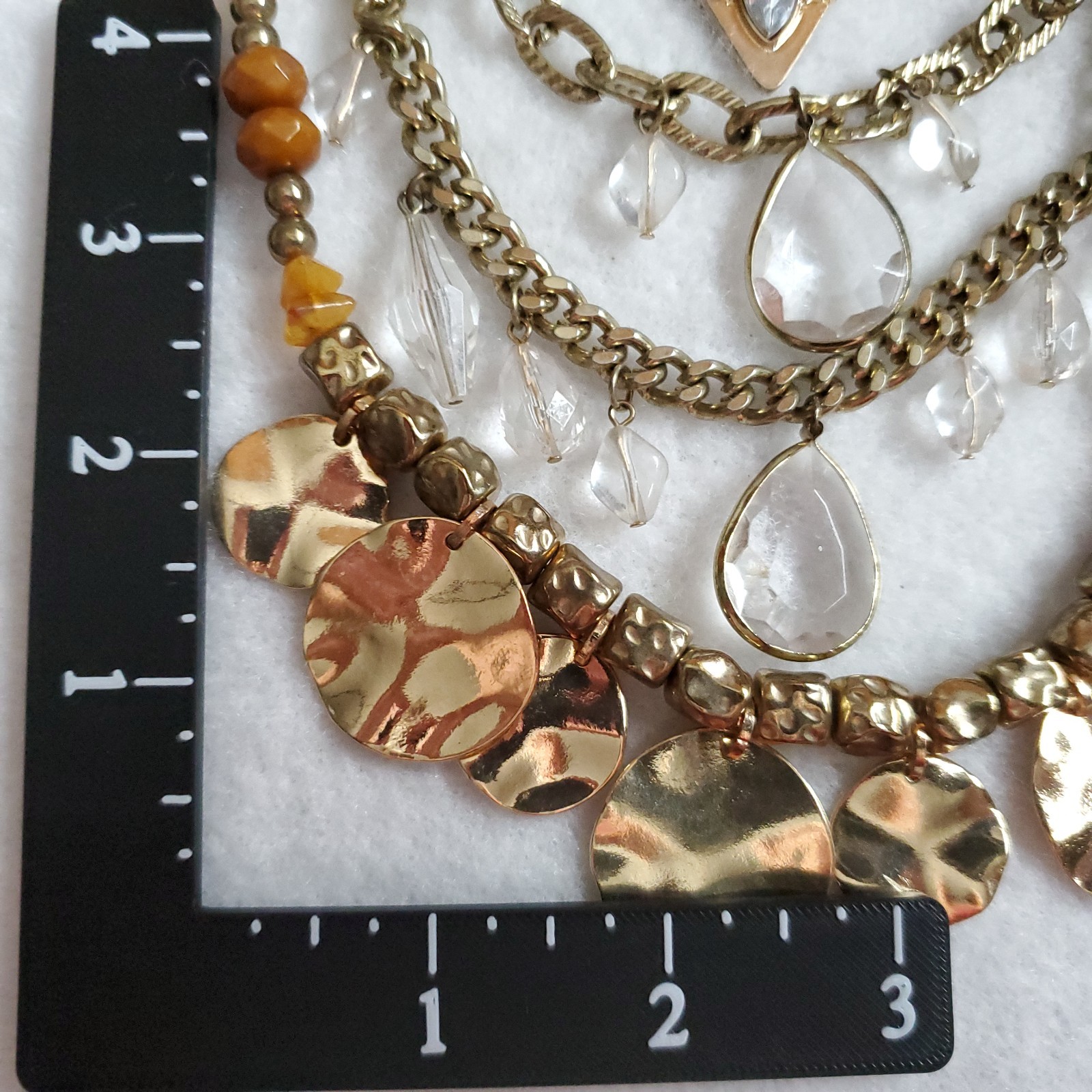 Bib Necklace Lot of 3 Gold Tone Rhinestone Stella Dot Lane Bryant 16-20″
