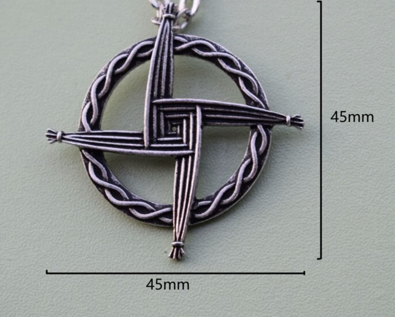Alloy St Brigid Cross Pendant with 50cm plus 5cm extender cord necklace