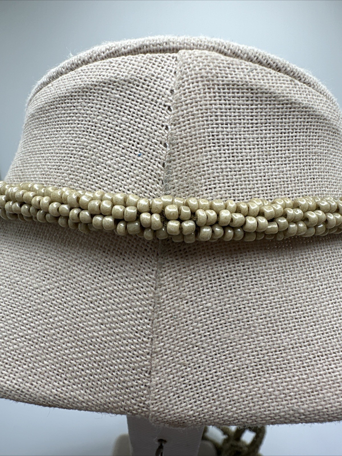 R J Graziano Long Tan Seed Bead Tassel Necklace