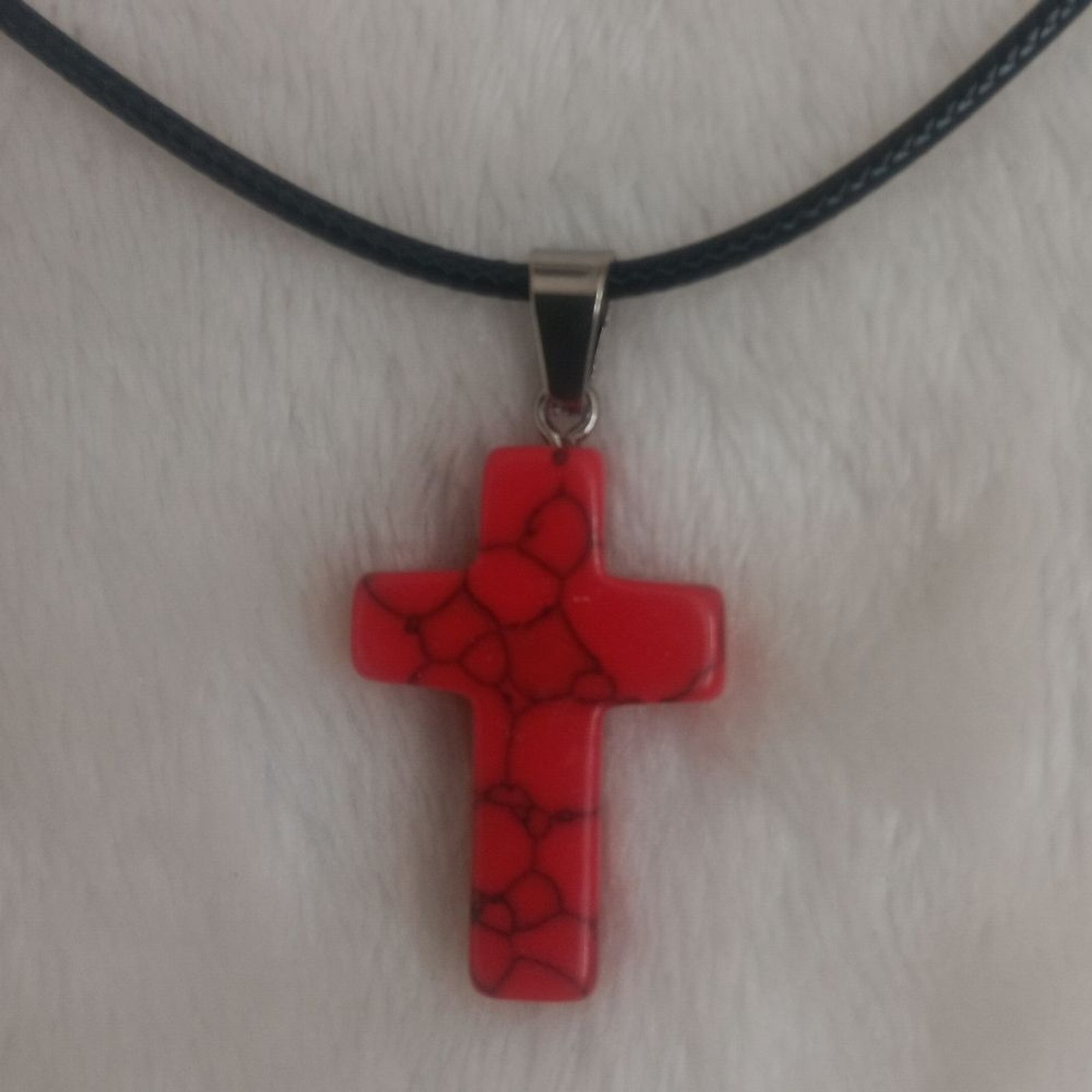 Elegant Black Necklace with Red Pendant