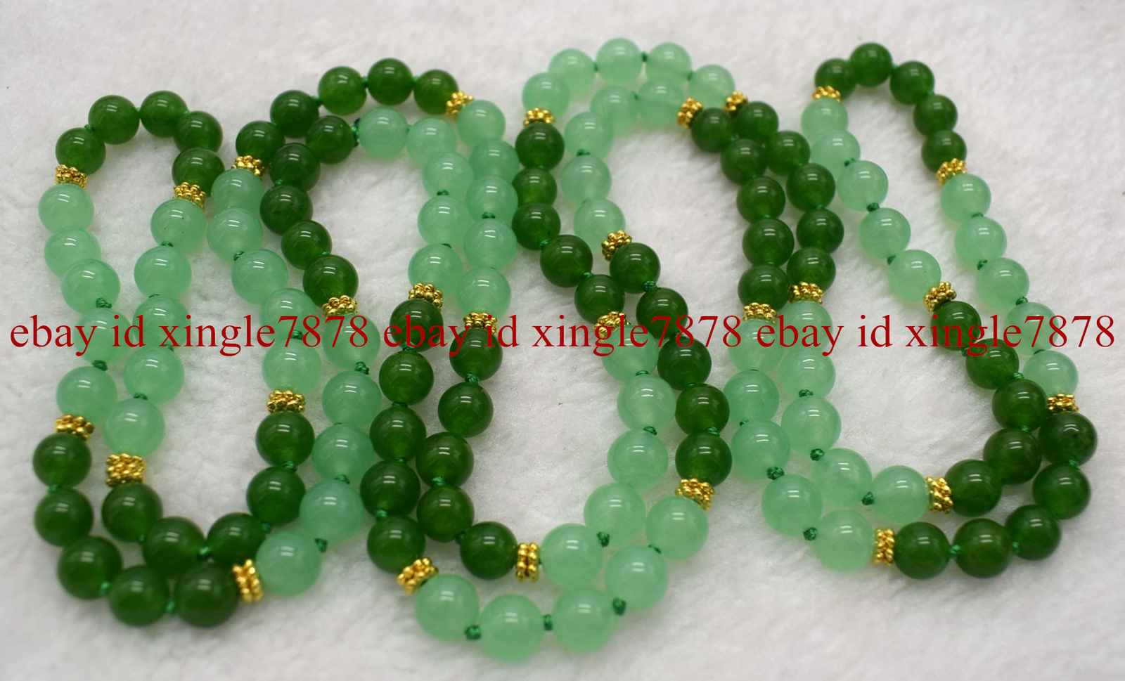 Natural 8mm Light & Dark Green Jade Round Gemstone Beads Necklace 36-100″ AAA+