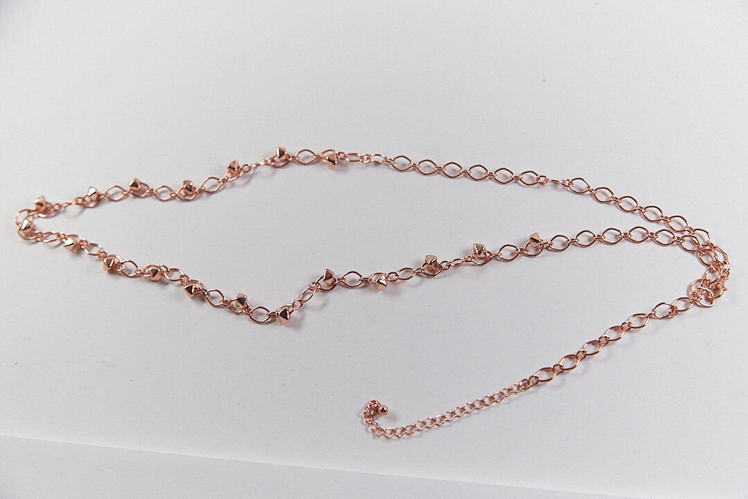 Lot of Three Copper tone Necklaces metal, glass beads, 18″ 28″ 29″ Lengths