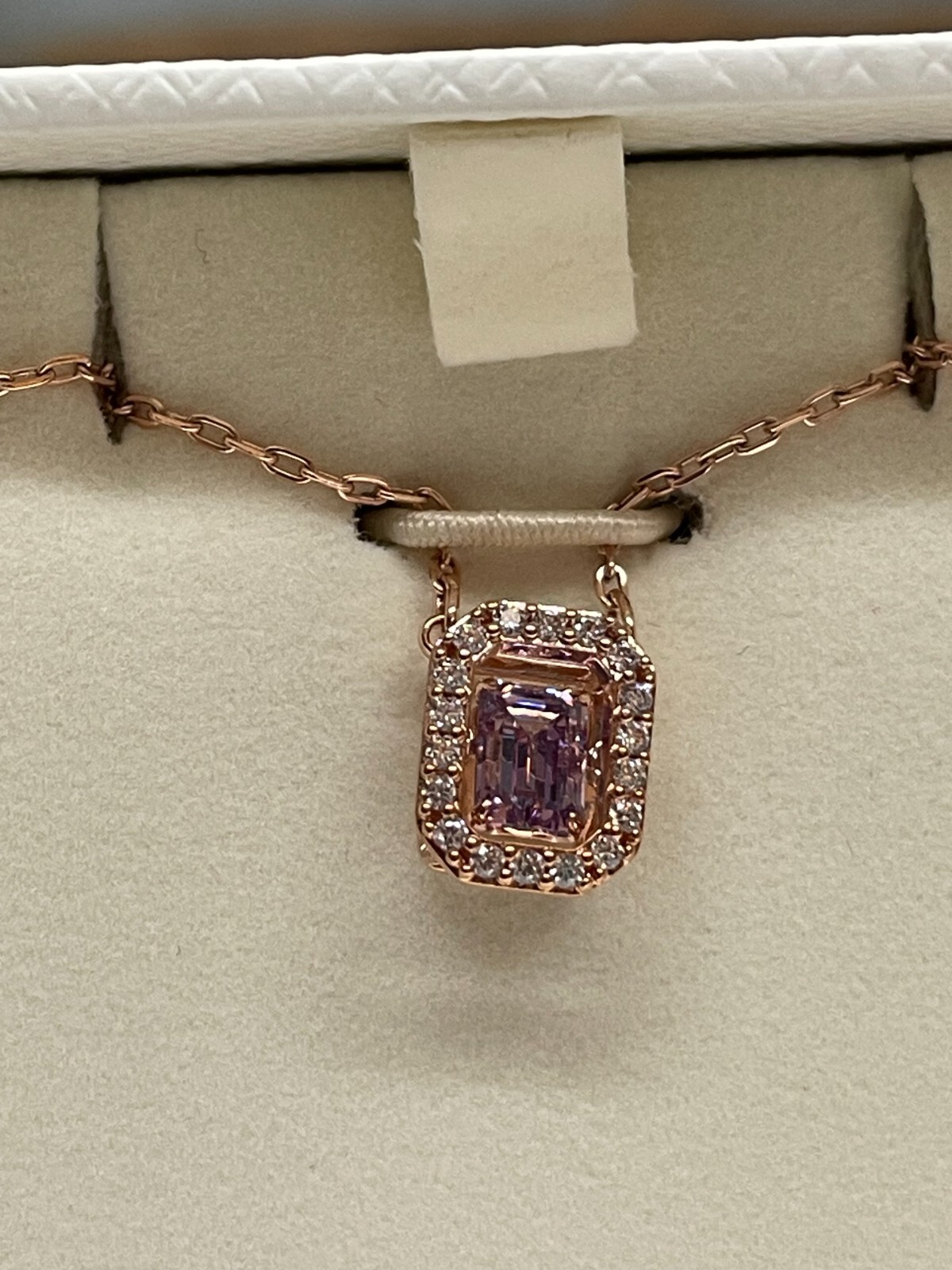 Swarovski Millenia necklace Octagon cut, Purple, Rose gold-tone plated 5640291