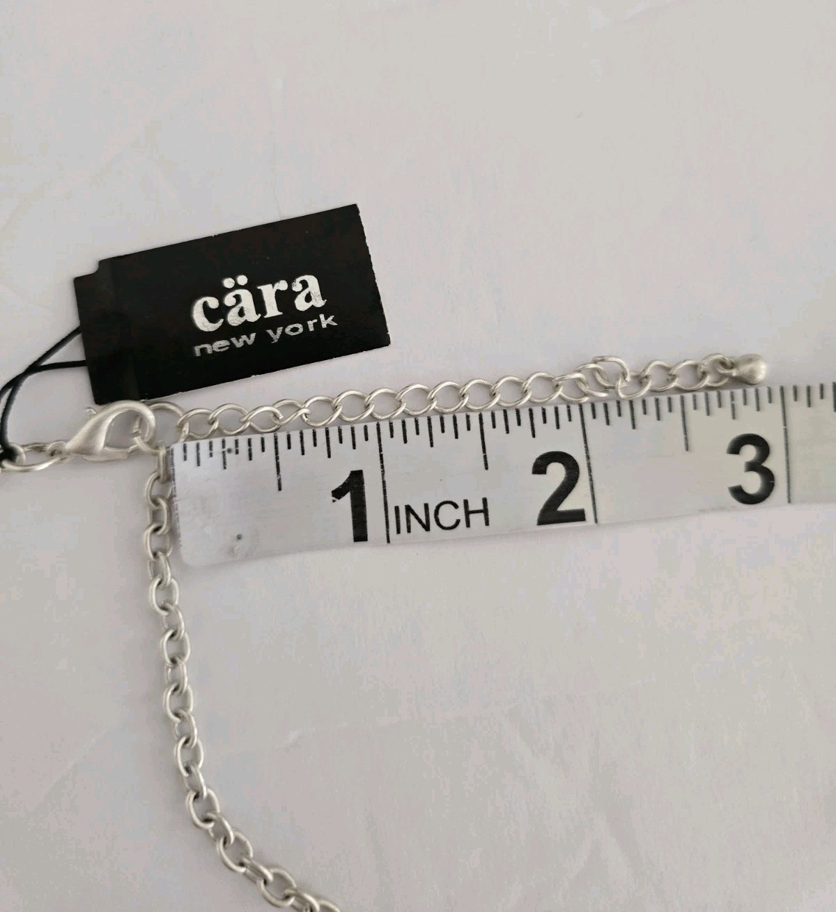 Cara New York Layered Teardrop Necklace Turquoise Seafoam Clear Silver-Tone