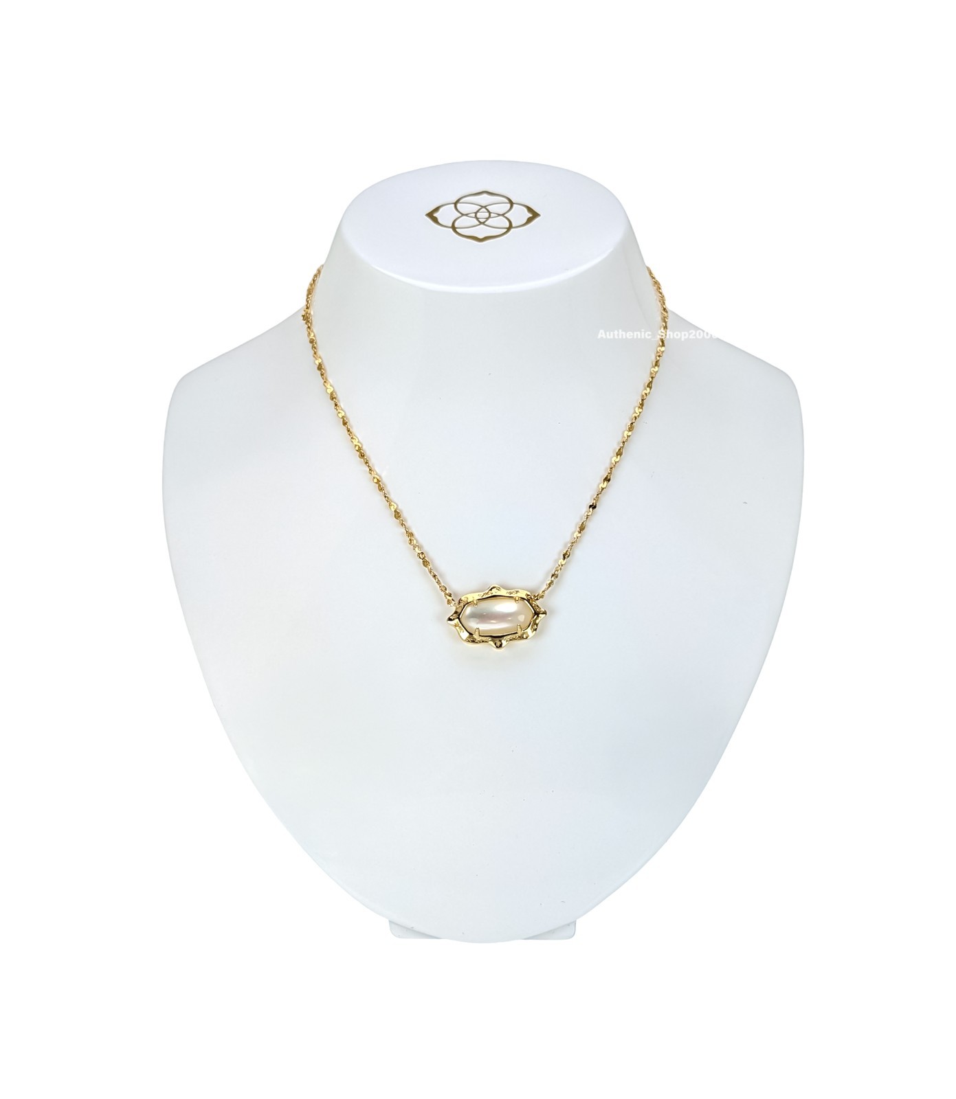 New 100% Authentic KENDRA SCOTT Gold Mother of Pearl Elisa Scallop Necklace