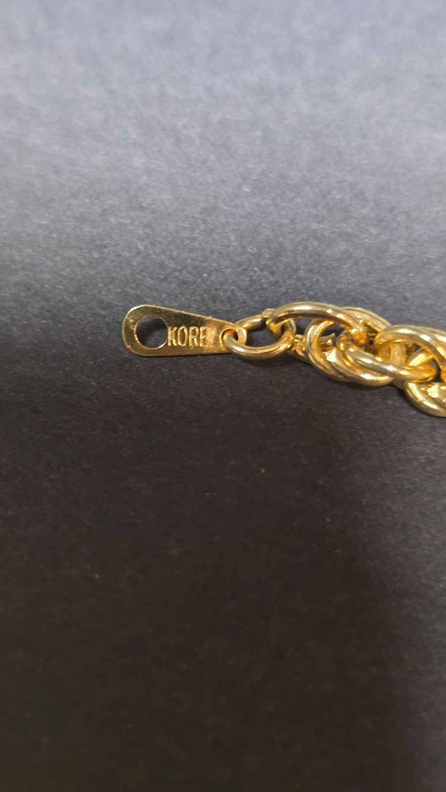 Vintage Gold Tone Rope Chain Necklace Twist Link Statement Jewelry 24in Korea