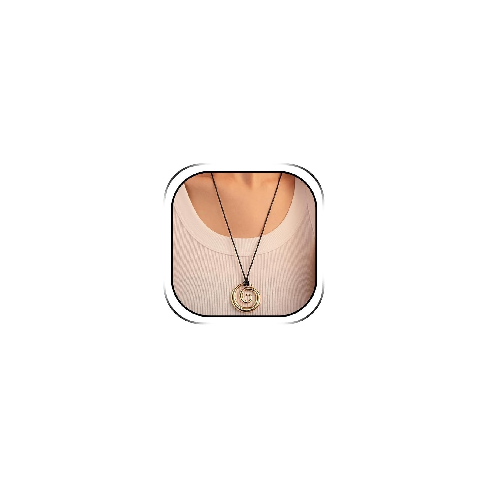 Boho Gold Pendant Necklace for Women – Chunky Statement Jewelry
