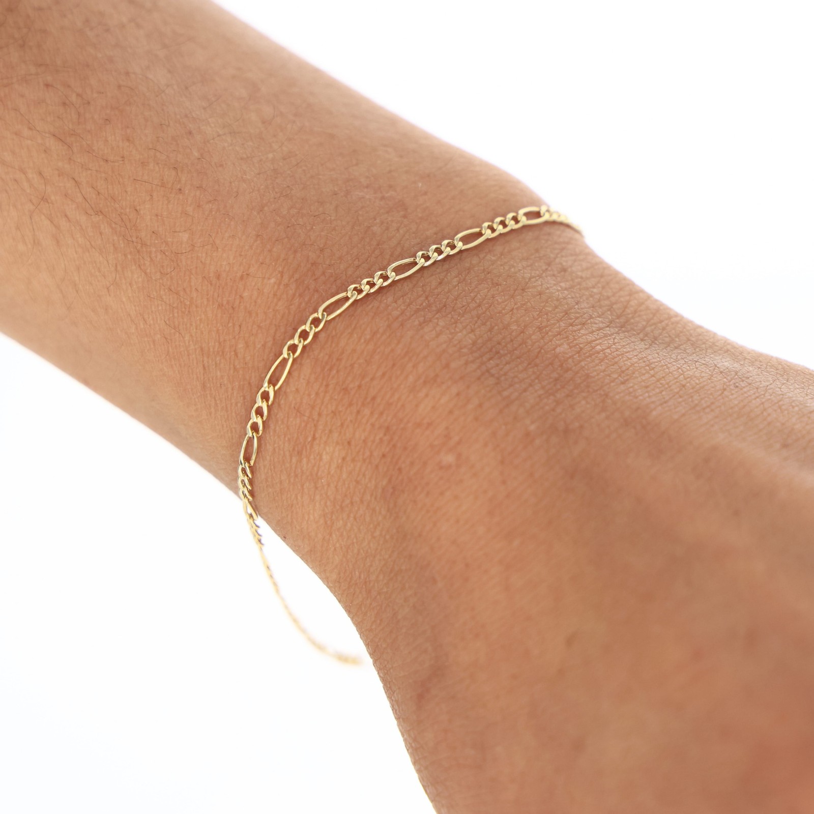 10K Yellow Gold 2mm-9mm Italian Figaro Chain Link Bracelet Mens Women 7″ 8″ 9″