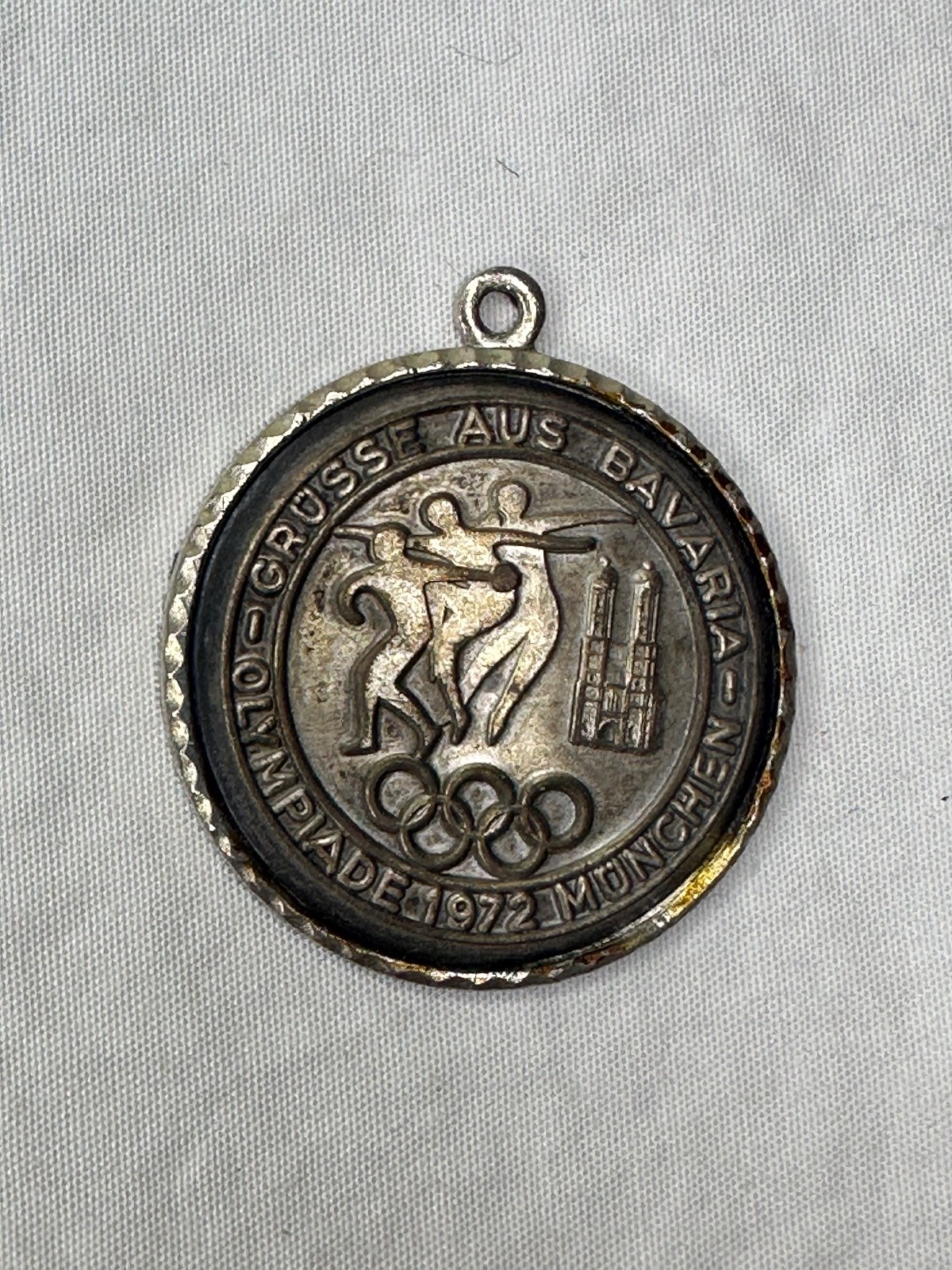 Olympic Games Munich Germany pendant 1972 Silver Tone Medal Charm
