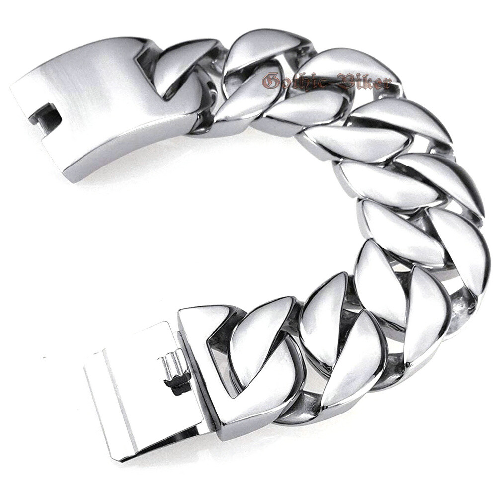 Super Heavy 31mm Men Polished Cuban Curb Chain Stainless Steel Bracelet Necklace