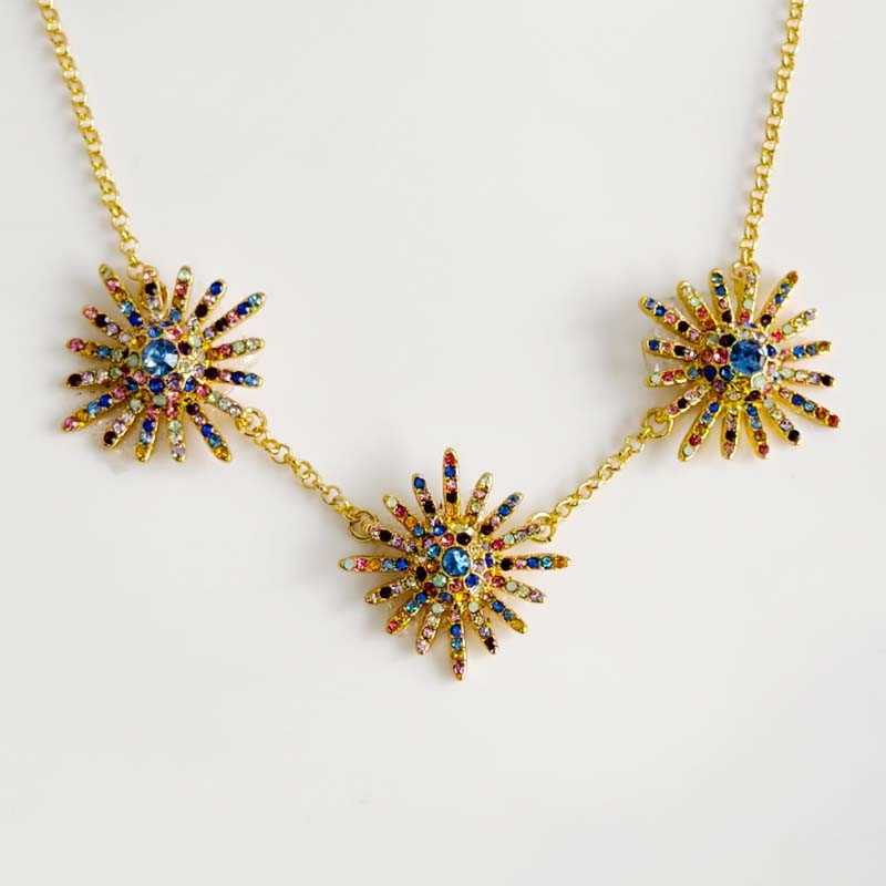 16″ Jcrew Crystal Bib Statement Necklace Chic Women Party Vacation Jewelry Gift