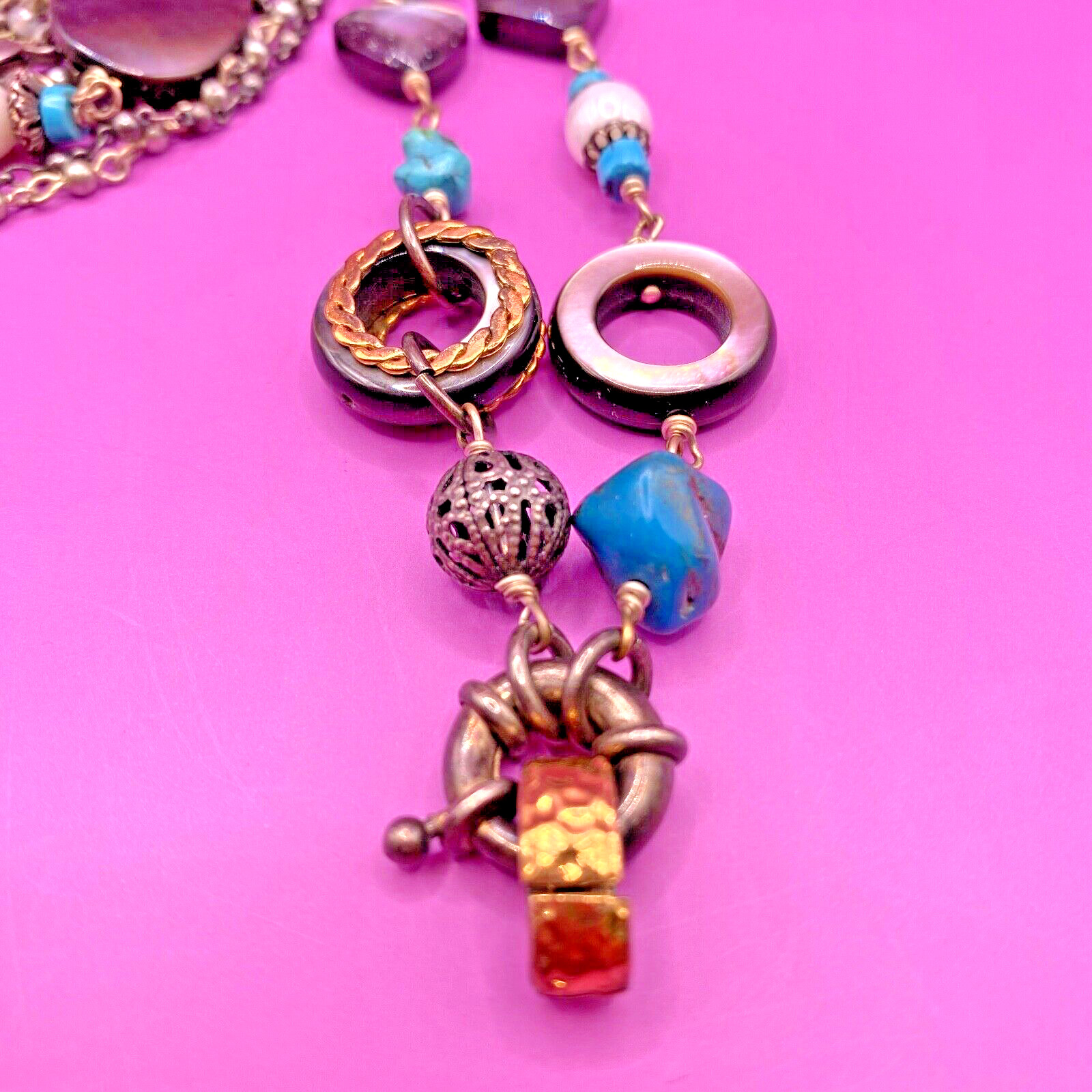 VTG GAS Bijoux Long Necklaces Costume Jewellery France Gift BOHO Multicolour