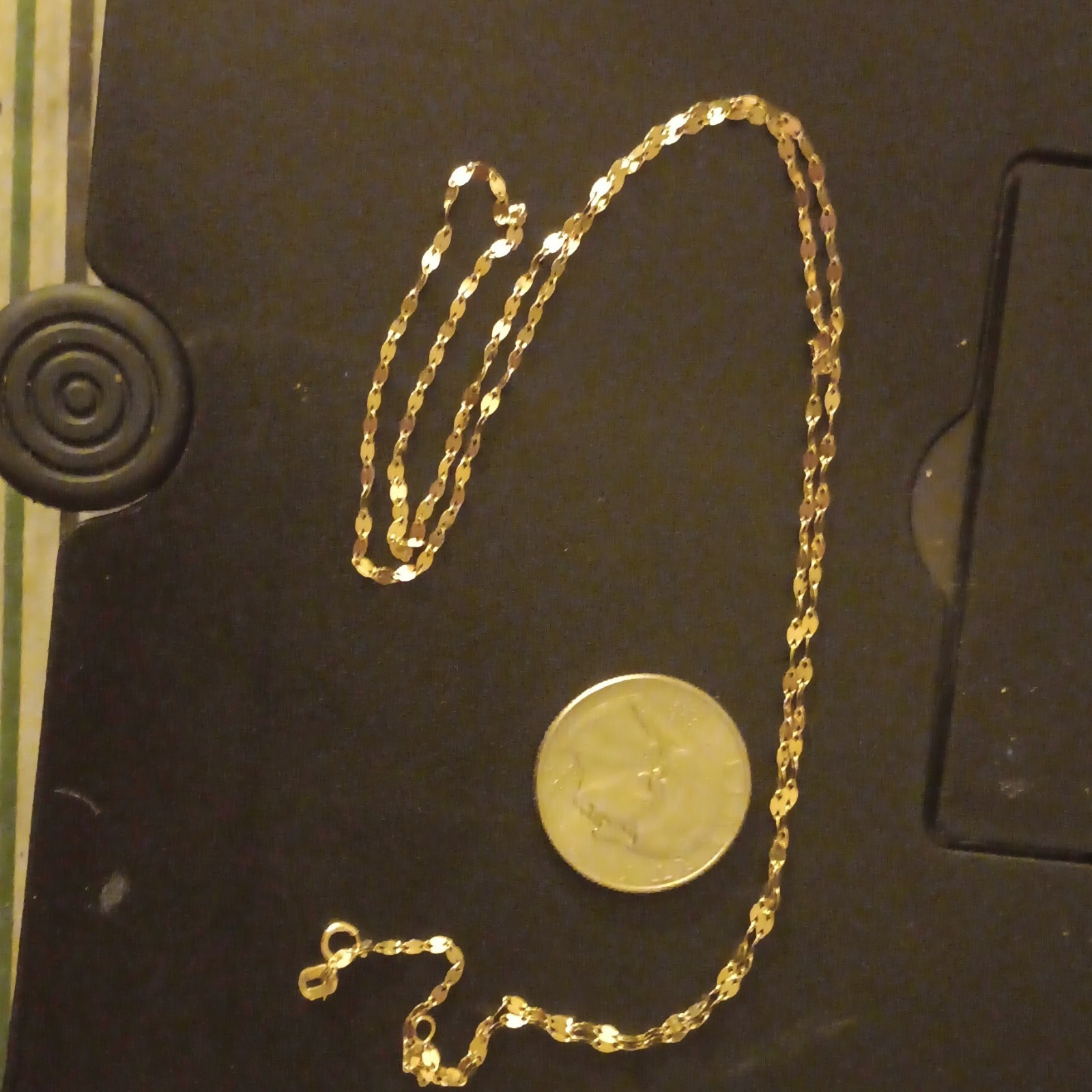 10k Solid Gold Figaro Chain Necklace, Metal Lobster Clasp No Stone..24″,2mm
