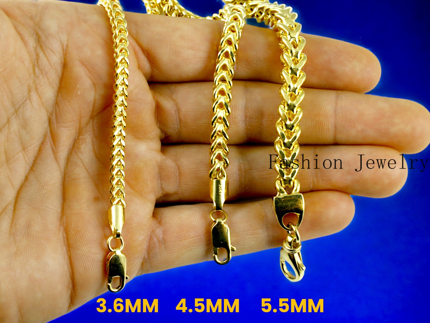 10K Yellow Gold Franco Box Square Necklace Bracelet Chain Real 2mm-7mm 7″-30″