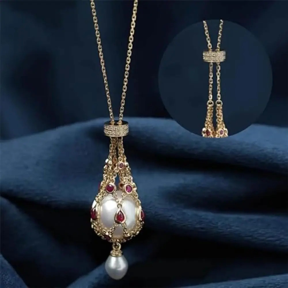 Stainless Steel Necklace Crystal Holder Cage Pendant 70cm Chain Jewelry
