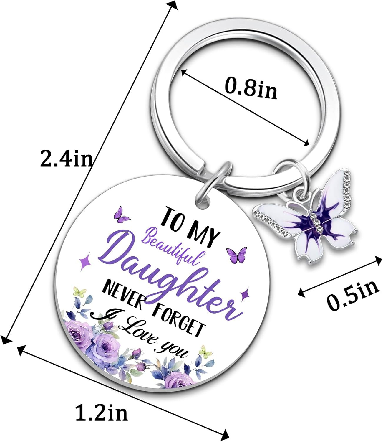 To My Daughter Gifts from Dad Mom Cute Birthday Gifts for Daughter Adult Purple